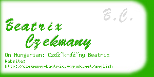 beatrix czekmany business card